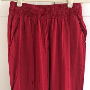New F21 red joggers